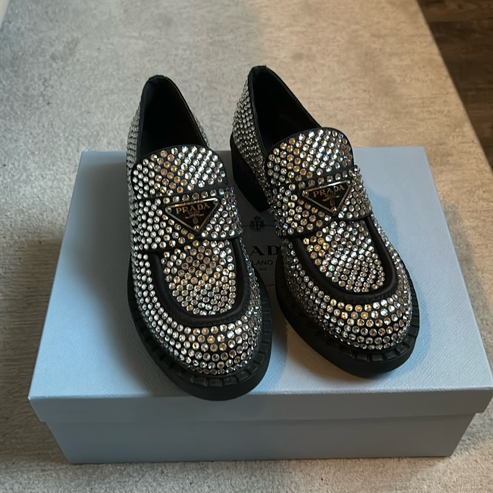 Prada Crystal Loafers